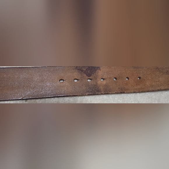 Vintage God Bless America Brown Leather Belt with Eagle Buckle - Picture 9 of 12